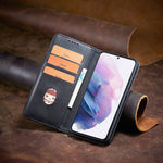 Auto-absorbed Leather Wallet Stand Cell Phone Protective Case for Samsung Galaxy S21+ 5G