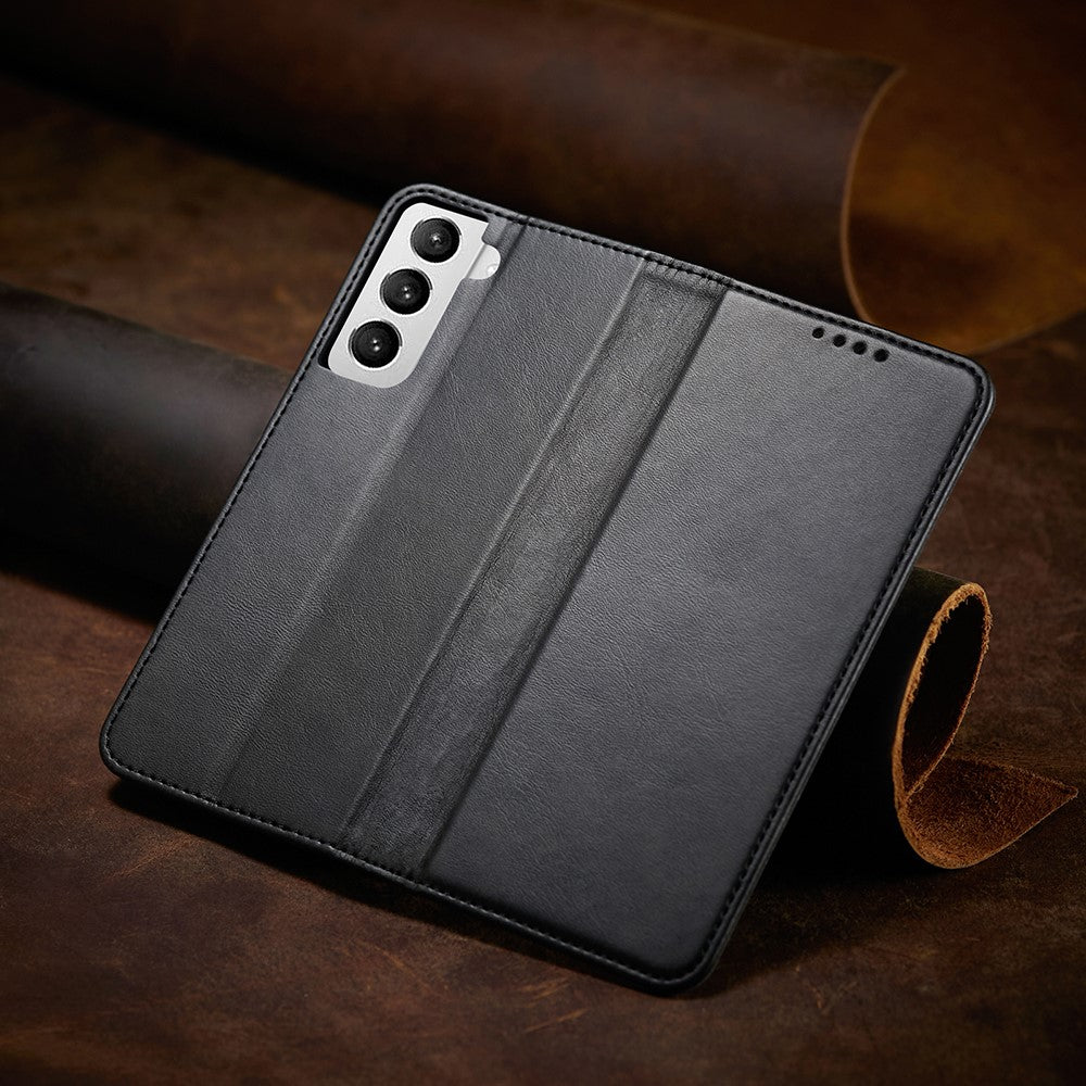 Auto-absorbed Leather Wallet Stand Cell Phone Protective Case for Samsung Galaxy S21+ 5G