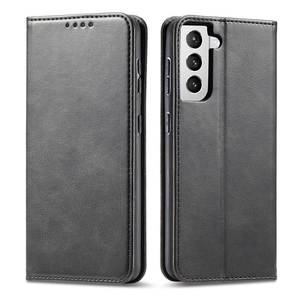 Auto-absorbed Leather Wallet Stand Cell Phone Protective Case for Samsung Galaxy S21+ 5G