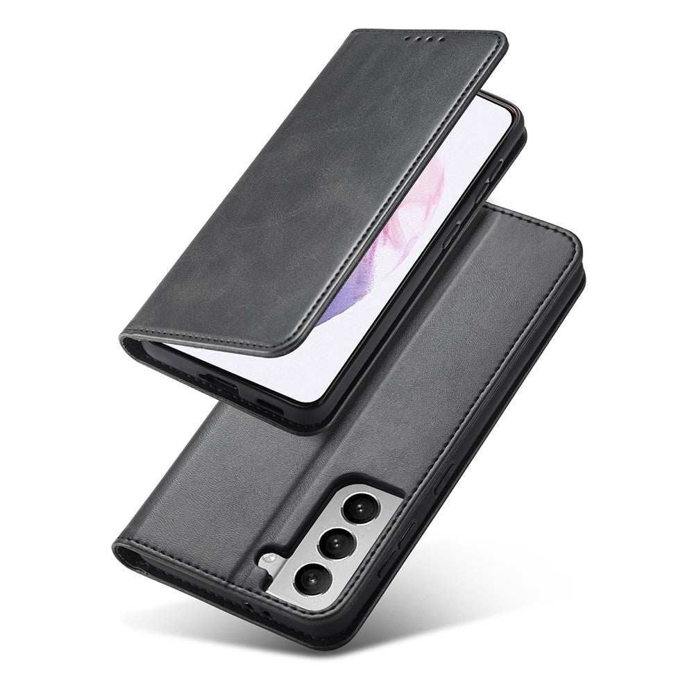Auto-absorbed Leather Wallet Stand Cell Phone Protective Case for Samsung Galaxy S21+ 5G