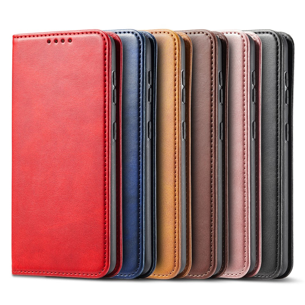 Auto-absorbed Leather Wallet Stand Cell Phone Protective Case for Samsung Galaxy S21+ 5G
