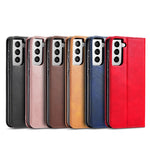 Auto-absorbed Leather Wallet Stand Cell Phone Protective Case for Samsung Galaxy S21+ 5G