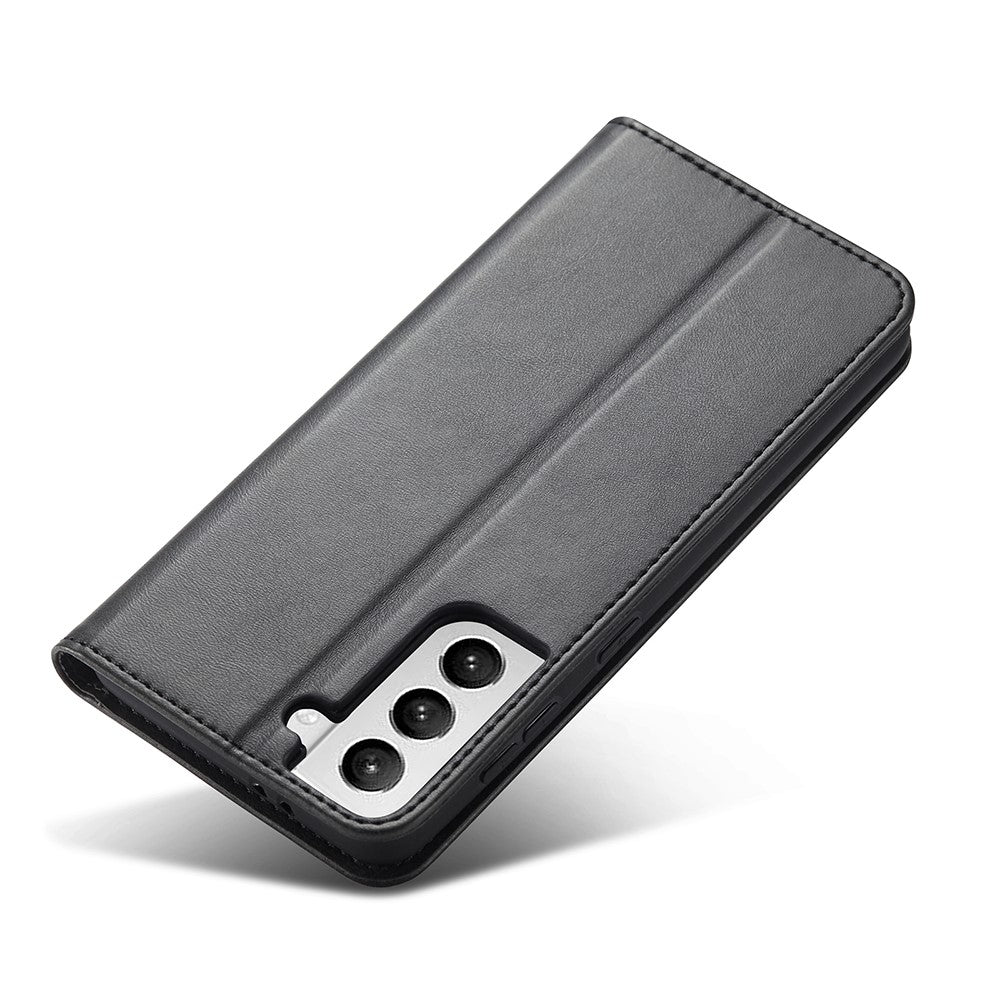 Auto-absorbed Leather Wallet Stand Cell Phone Protective Case for Samsung Galaxy S21+ 5G
