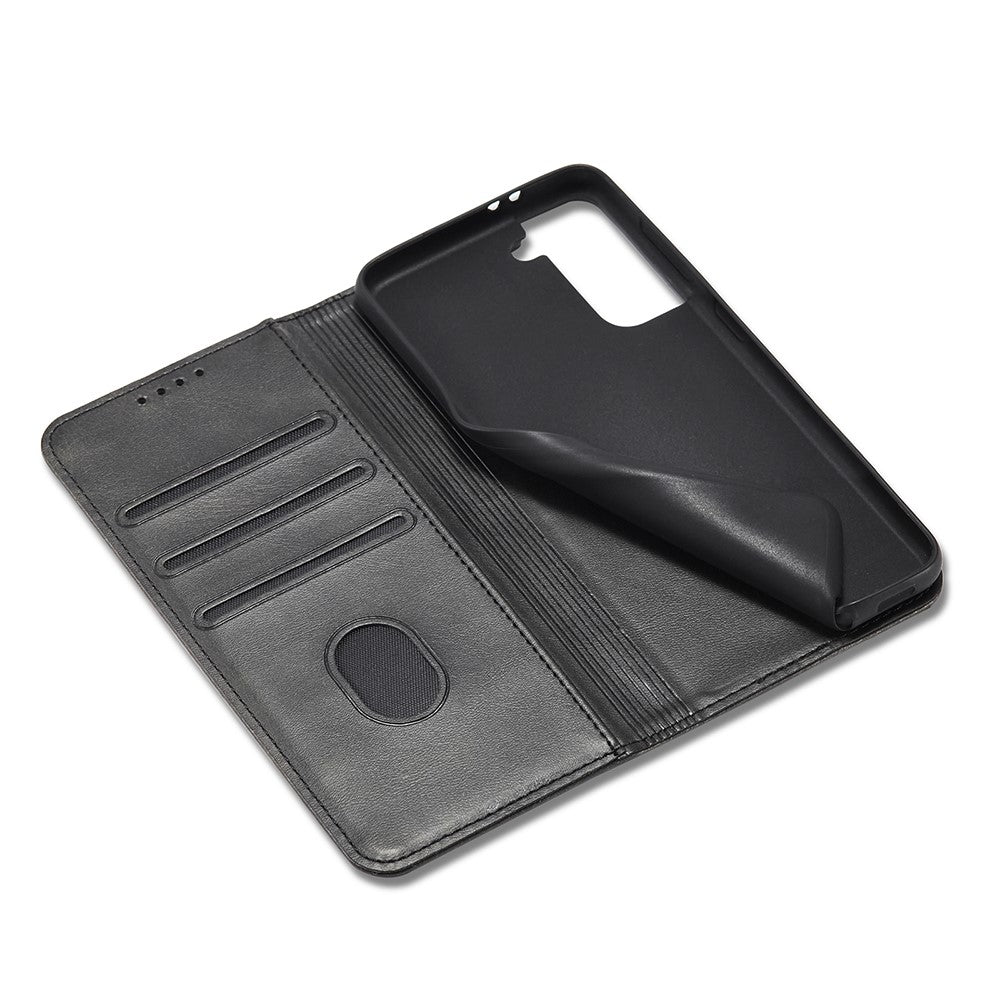 Auto-absorbed Leather Wallet Stand Cell Phone Protective Case for Samsung Galaxy S21+ 5G