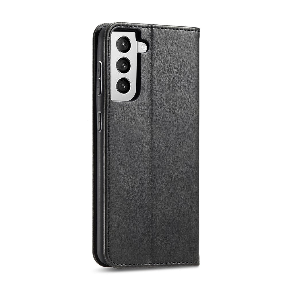 Auto-absorbed Leather Wallet Stand Cell Phone Protective Case for Samsung Galaxy S21+ 5G