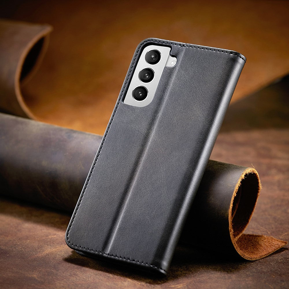 Auto-absorbed Leather Wallet Stand Cell Phone Protective Case for Samsung Galaxy S21+ 5G