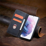 TPU + PU Leather Wallet Auto-absorbed Cover for Samsung Galaxy S21 5G