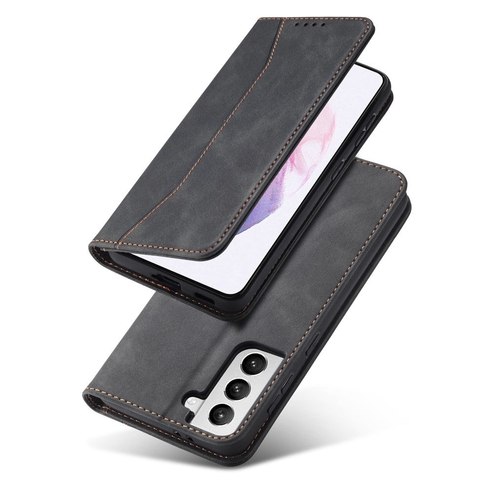 TPU + PU Leather Wallet Auto-absorbed Cover for Samsung Galaxy S21 5G