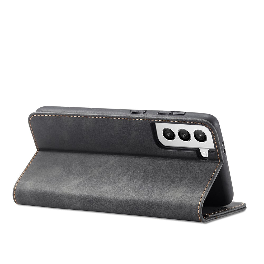 TPU + PU Leather Wallet Auto-absorbed Cover for Samsung Galaxy S21 5G