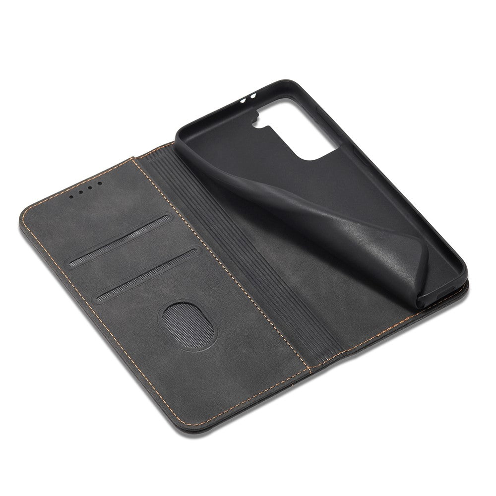 TPU + PU Leather Wallet Auto-absorbed Cover for Samsung Galaxy S21 5G