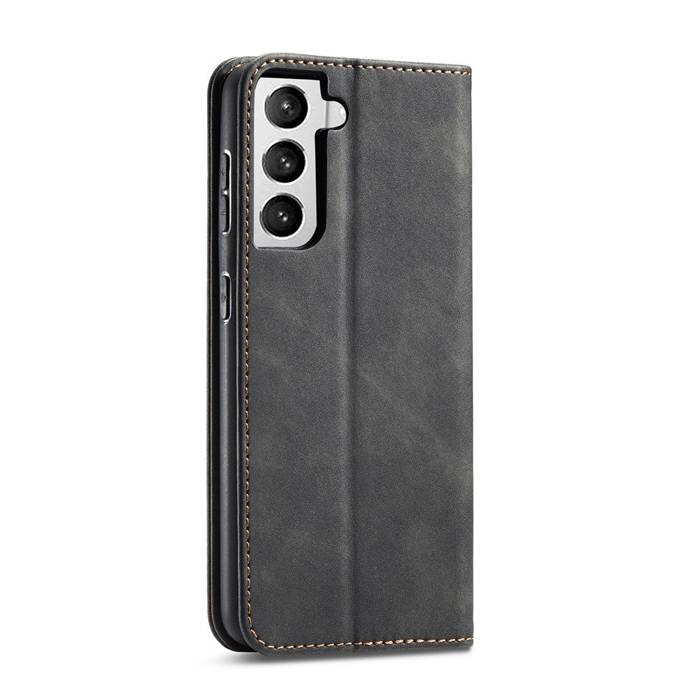 TPU + PU Leather Wallet Auto-absorbed Cover for Samsung Galaxy S21 5G