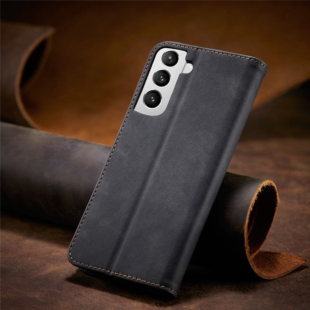 TPU + PU Leather Wallet Auto-absorbed Cover for Samsung Galaxy S21 5G