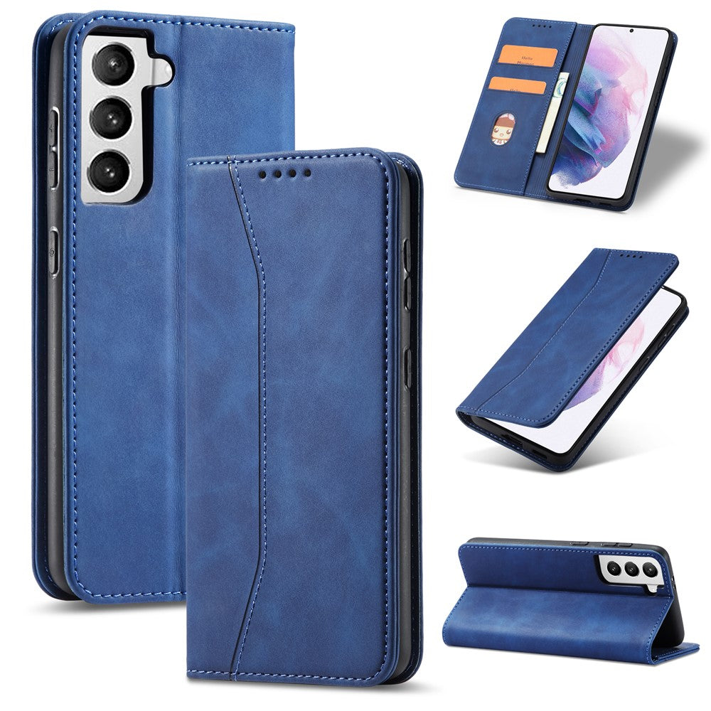 TPU + PU Leather Wallet Auto-absorbed Cover for Samsung Galaxy S21 5G