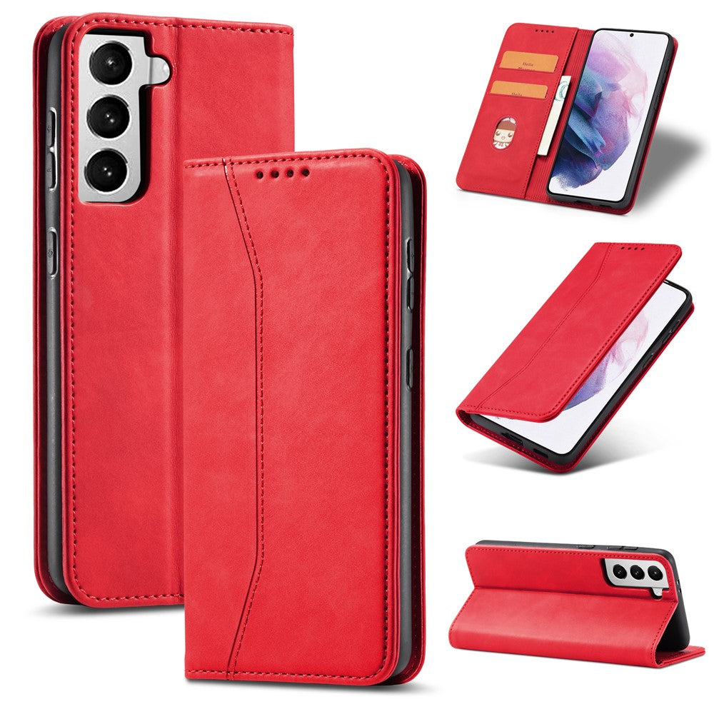 TPU + PU Leather Wallet Auto-absorbed Cover for Samsung Galaxy S21 5G