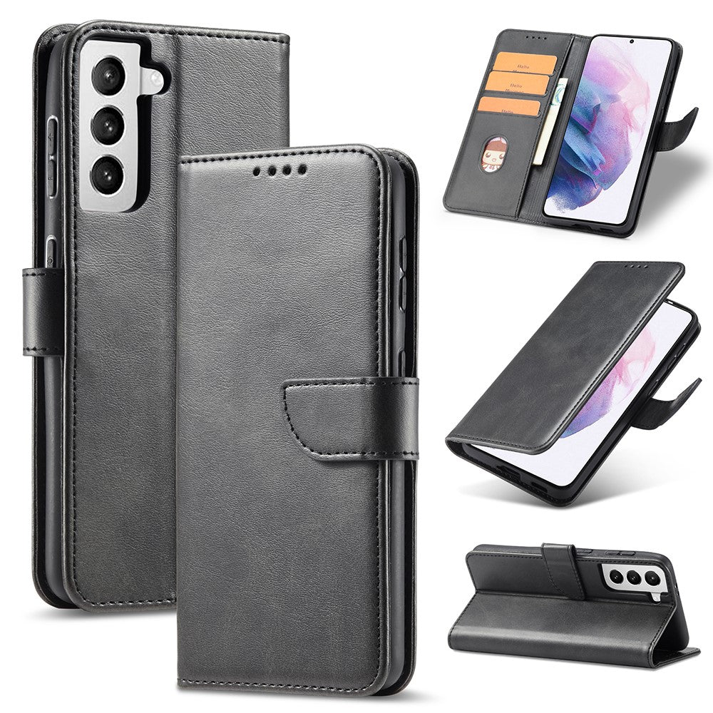 Klassisk magnetisk TPU + PU-læderspænde til mobilcover til Samsung Galaxy S21 4G/5G