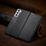 Klassisk magnetisk TPU + PU-læderspænde til mobilcover til Samsung Galaxy S21 4G/5G