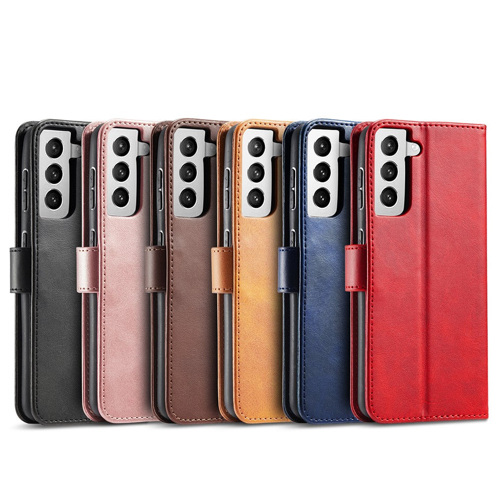 Klassisk magnetisk TPU + PU-læderspænde til mobilcover til Samsung Galaxy S21 4G/5G
