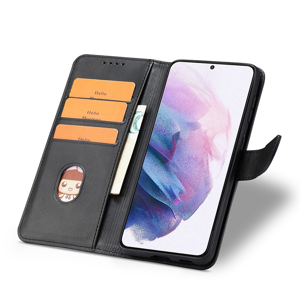Klassisk magnetisk TPU + PU-læderspænde til mobilcover til Samsung Galaxy S21 4G/5G
