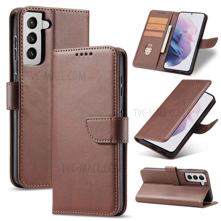 Klassisk magnetisk TPU + PU-læderspænde til mobilcover til Samsung Galaxy S21 4G/5G