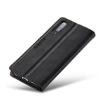 AUTSPACE A01 Series RFID Blokerende Retro Mat Læder Etui Pung til Samsung Galaxy A70