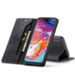 AUTSPACE A01 Series RFID Blokerende Retro Mat Læder Etui Pung til Samsung Galaxy A70