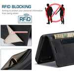 AUTSPACE A01 Series RFID Blokerende Retro Mat Læder Etui Pung til Samsung Galaxy A70