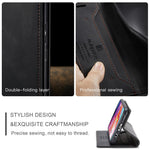 AUTSPACE A01 Series RFID Blokerende Retro Mat Læder Etui Pung til Samsung Galaxy A70