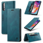 AUTSPACE A01 Series RFID Blokerende Retro Mat Læder Etui Pung til Samsung Galaxy A70