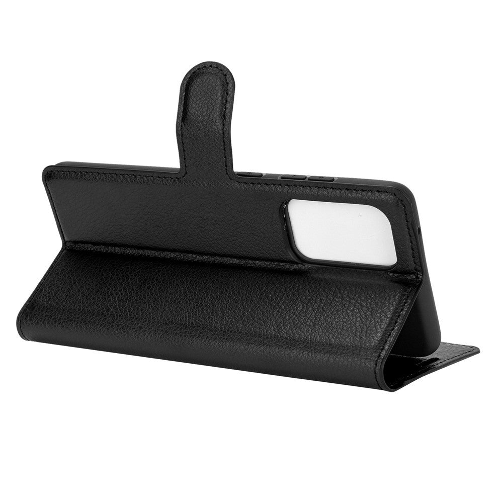 Wallet Stand Design Litchi Tekstur Læder Telefoncover til Samsung Galaxy A72 4G / 5G