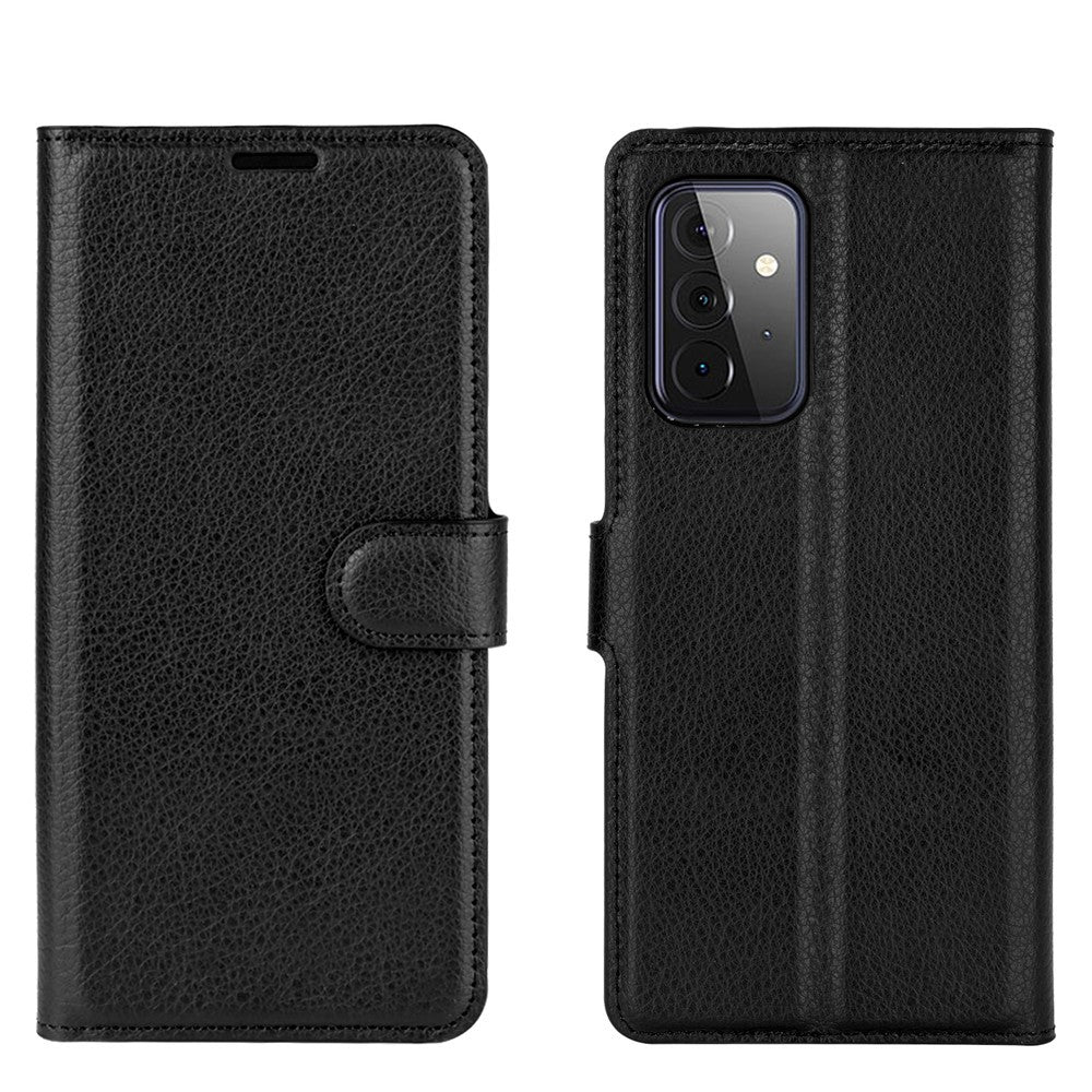 Wallet Stand Design Litchi Tekstur Læder Telefoncover til Samsung Galaxy A72 4G / 5G