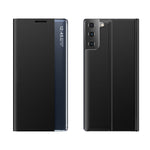 Til Samsung Galaxy S21+ 5G View Window Læderetui Stativ Mobilcover