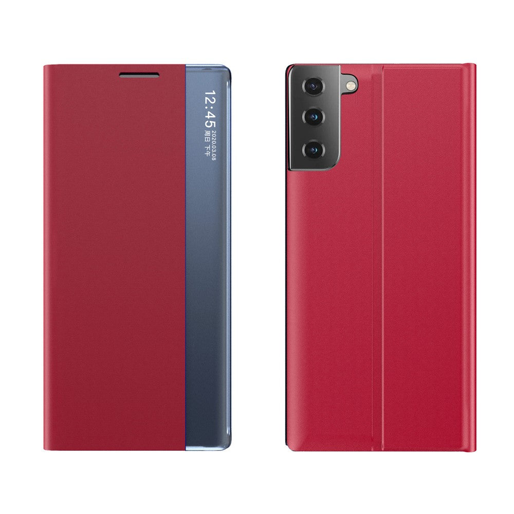 Til Samsung Galaxy S21+ 5G View Window Læderetui Stativ Mobilcover