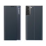 Til Samsung Galaxy S21+ 5G View Window Læderetui Stativ Mobilcover