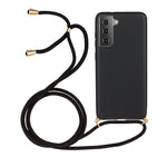 For Samsung Galaxy S21 4G / 5G Wheat Straw Soft TPU Drop Protection Cover with Multi-function Strap