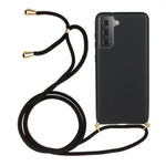 For Samsung Galaxy S21+ 5G Natural Eco-Friendly Design Wheat Straw Soft TPU Phone Case with Long Strap