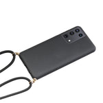 For Samsung Galaxy S21 Ultra 5G Back Case Wheat Straw + TPU Shockproof Phone Cover with Adjustable Lanyard