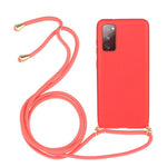 For Samsung Galaxy S20 FE 4G / FE 5G / S20 Lite / S20 FE 2022  Back Case Wheat Straw + TPU Shockproof Phone Cover with Adjustable Lanyard