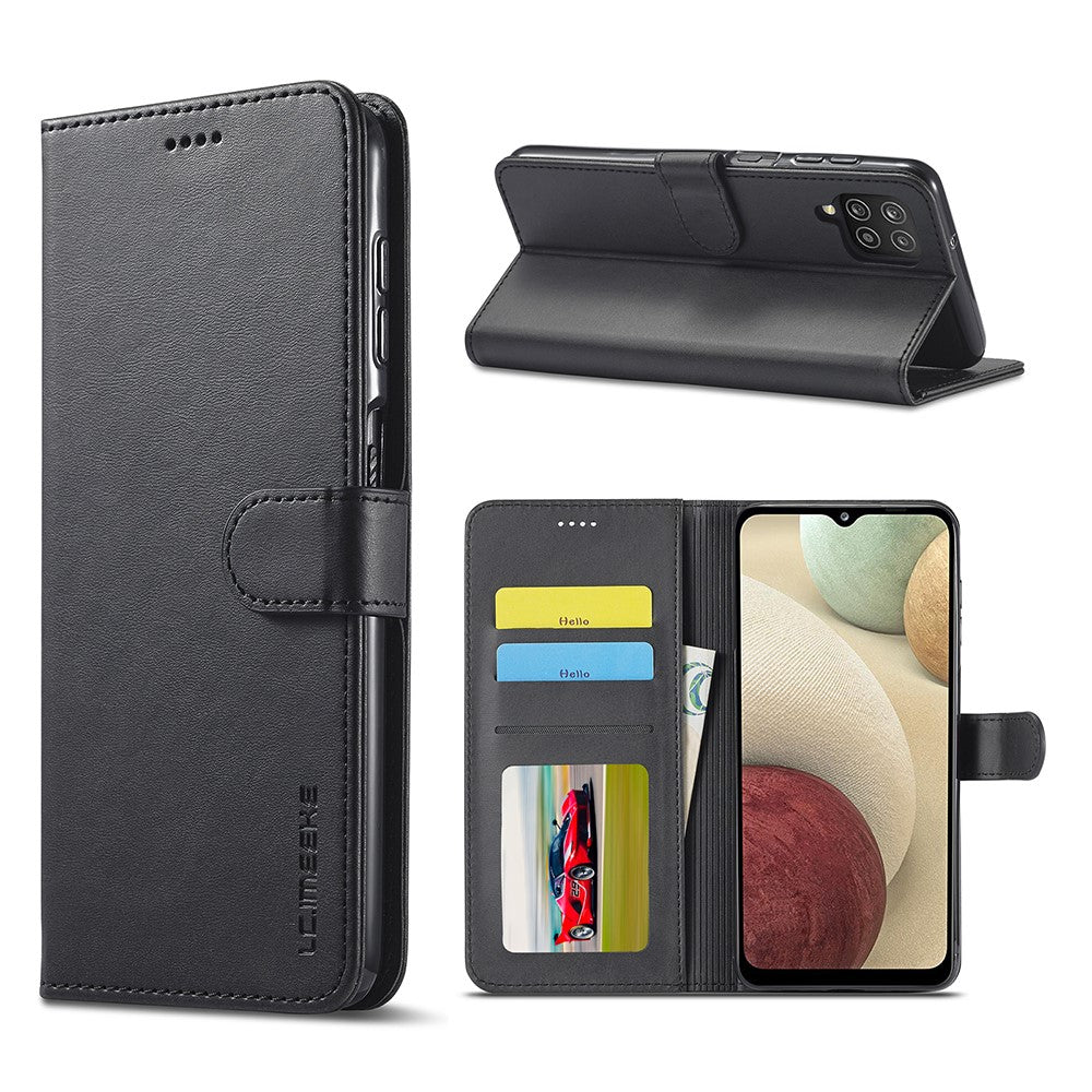 LC.IMEEKE Läderskyddsskal för Samsung Galaxy A12 med separat plånboksställ Funktioner Design