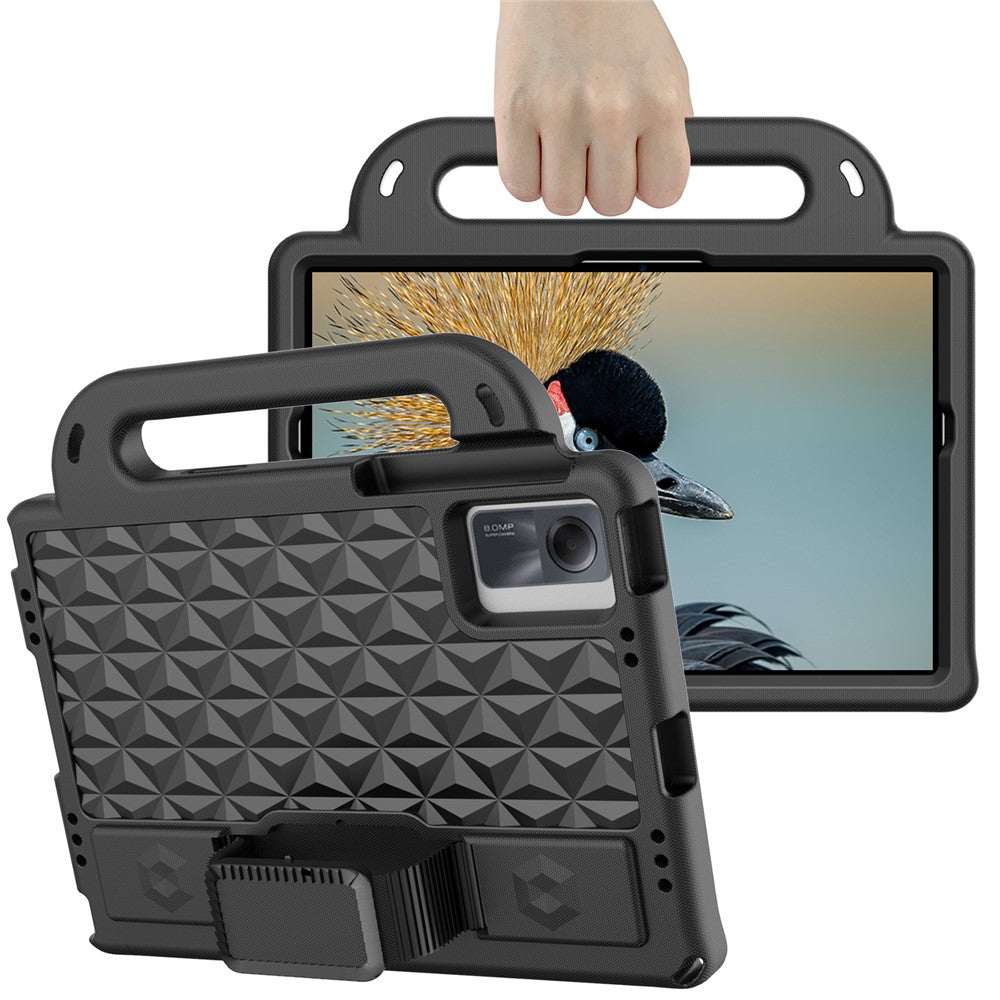 Rhombus Design EVA Case + Shoulder Strap for Samsung Galaxy Tab S9 FE / S9 / S8 / S7 / A11+ / A9+ / Xiaomi Pad 6 / Redmi Pad 2 11 / Lenovo Tab M11