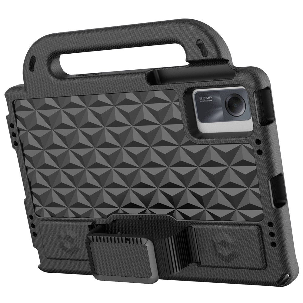 Rhombus Design EVA Case + Shoulder Strap for Samsung Galaxy Tab S9 FE / S9 / S8 / S7 / A11+ / A9+ / Xiaomi Pad 6 / Redmi Pad 2 11 / Lenovo Tab M11
