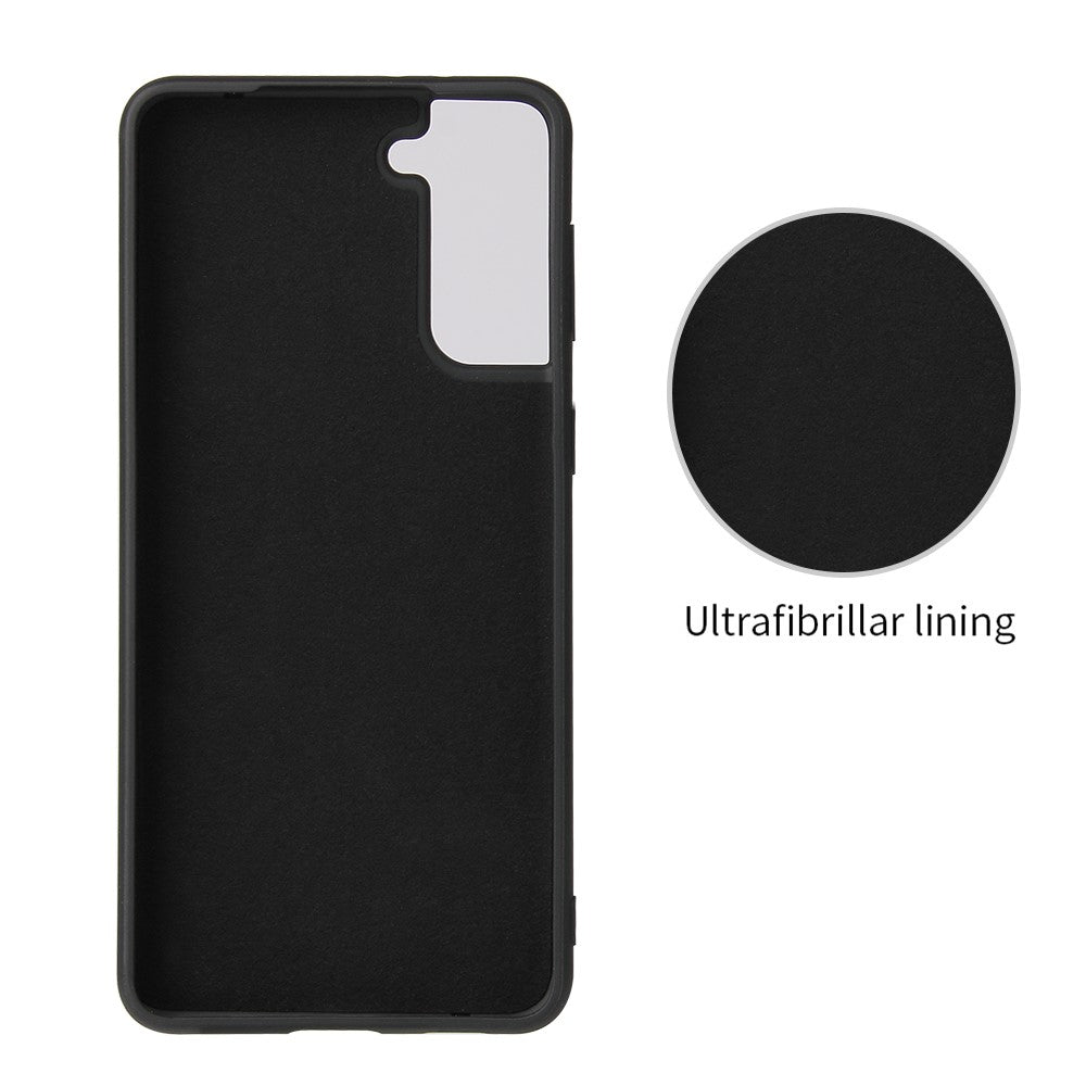 Phone Cover Shell Coated with PU Leather + Ring-Shape Kickstand Design for Samsung Galaxy S21 Plus 5G