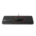 Phone Cover Shell Coated with PU Leather + Ring-Shape Kickstand Design for Samsung Galaxy S21 Plus 5G