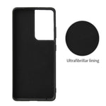 Ringformat stativskal med PU-läder för Samsung Galaxy S21 Ultra 5G