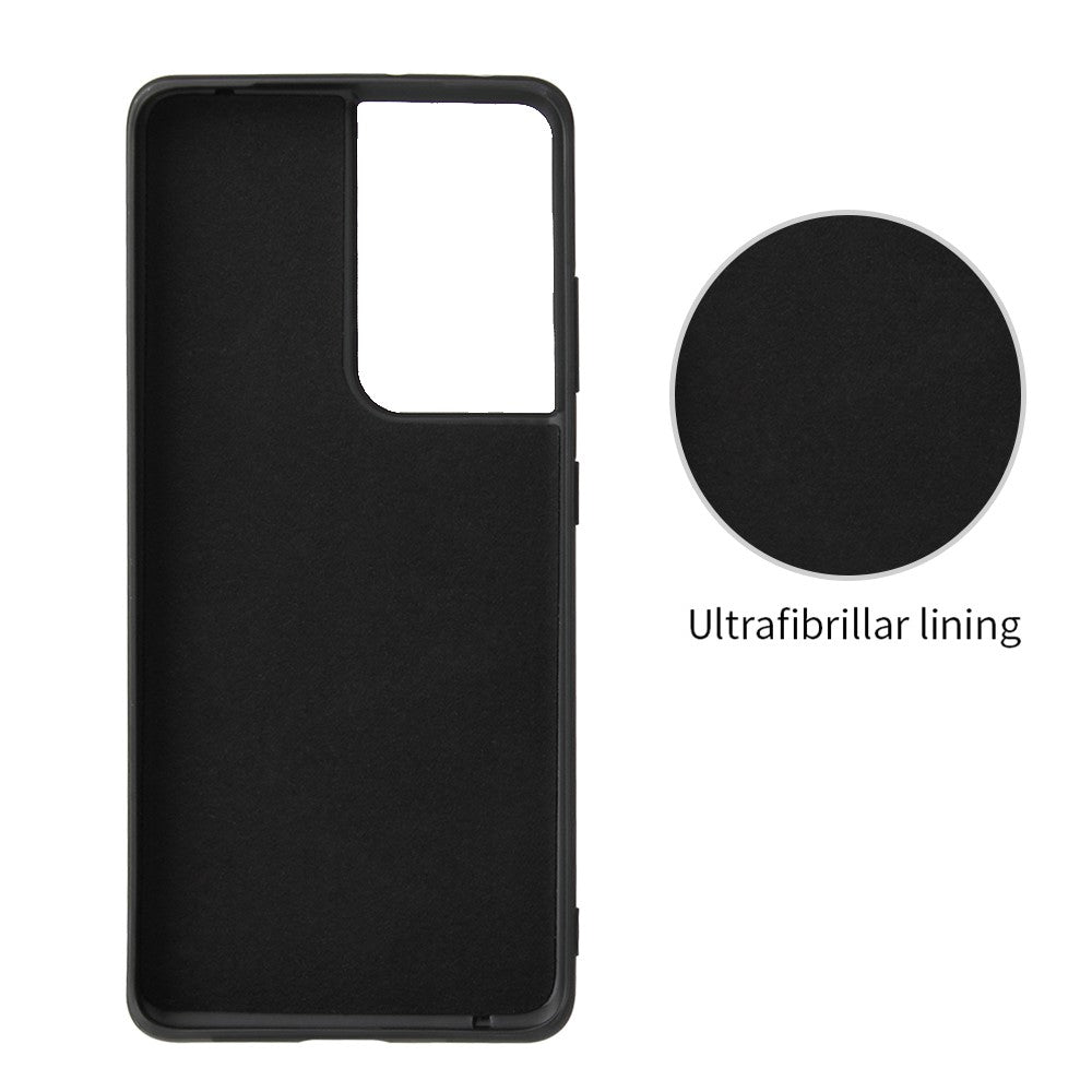 Ringformat stativskal med PU-läder för Samsung Galaxy S21 Ultra 5G