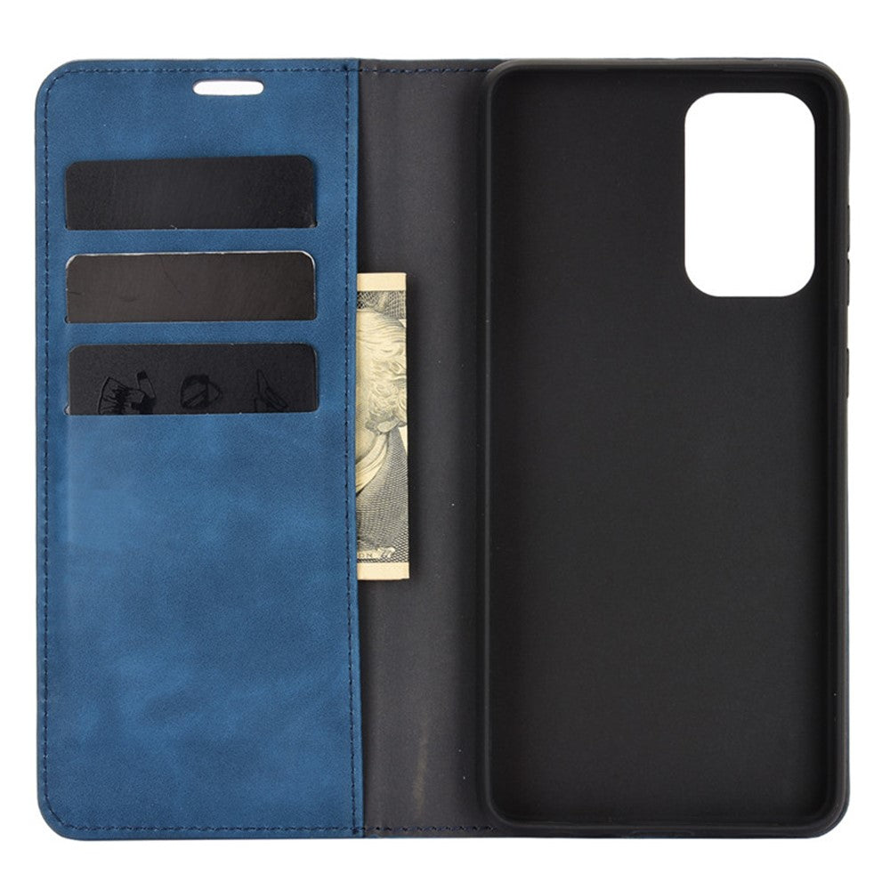 Skin-Touch Feelingwallet Stand Design Leather Cover for Samsung Galaxy A52 4G / 5G / A52s 5G  Auto-Absorbed Phone Case