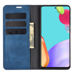 Skin-Touch Feelingwallet Stand Design Leather Cover for Samsung Galaxy A52 4G / 5G / A52s 5G  Auto-Absorbed Phone Case