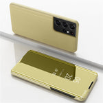 Samsung Galaxy S21 Ultra 5G-flipcover i læder med stativ og fuldkropsbeskyttelse