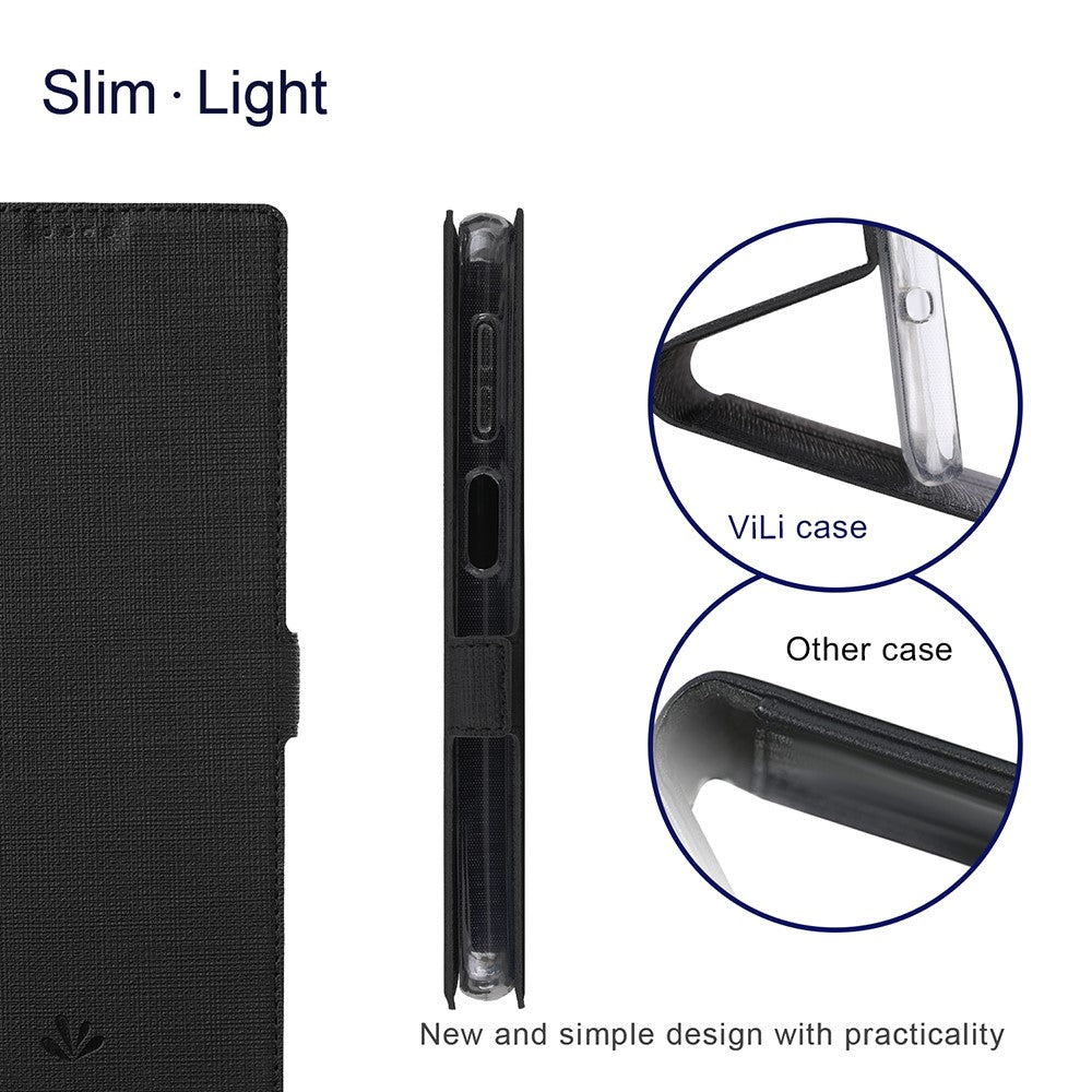 VILI DMK Double Card Holder Magnetic Clasp Leather Wallet Stand Cover for Samsung Galaxy A32 5G
