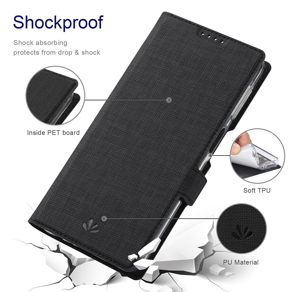 VILI DMK Double Card Holder Magnetic Clasp Leather Wallet Stand Cover for Samsung Galaxy A32 5G