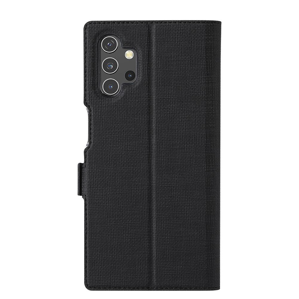 VILI DMK Double Card Holder Magnetic Clasp Leather Wallet Stand Cover for Samsung Galaxy A32 5G